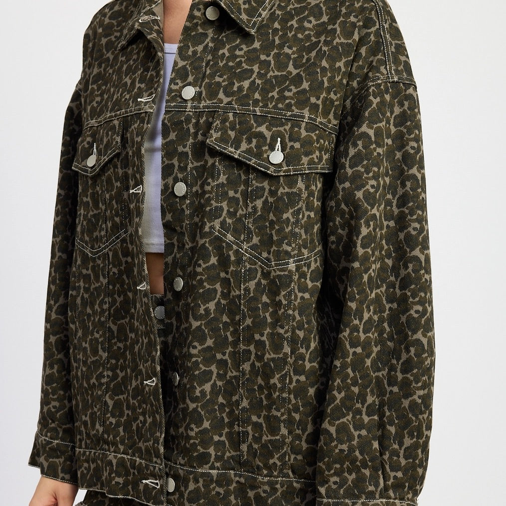 Keeks Oversized Leopard Jaket