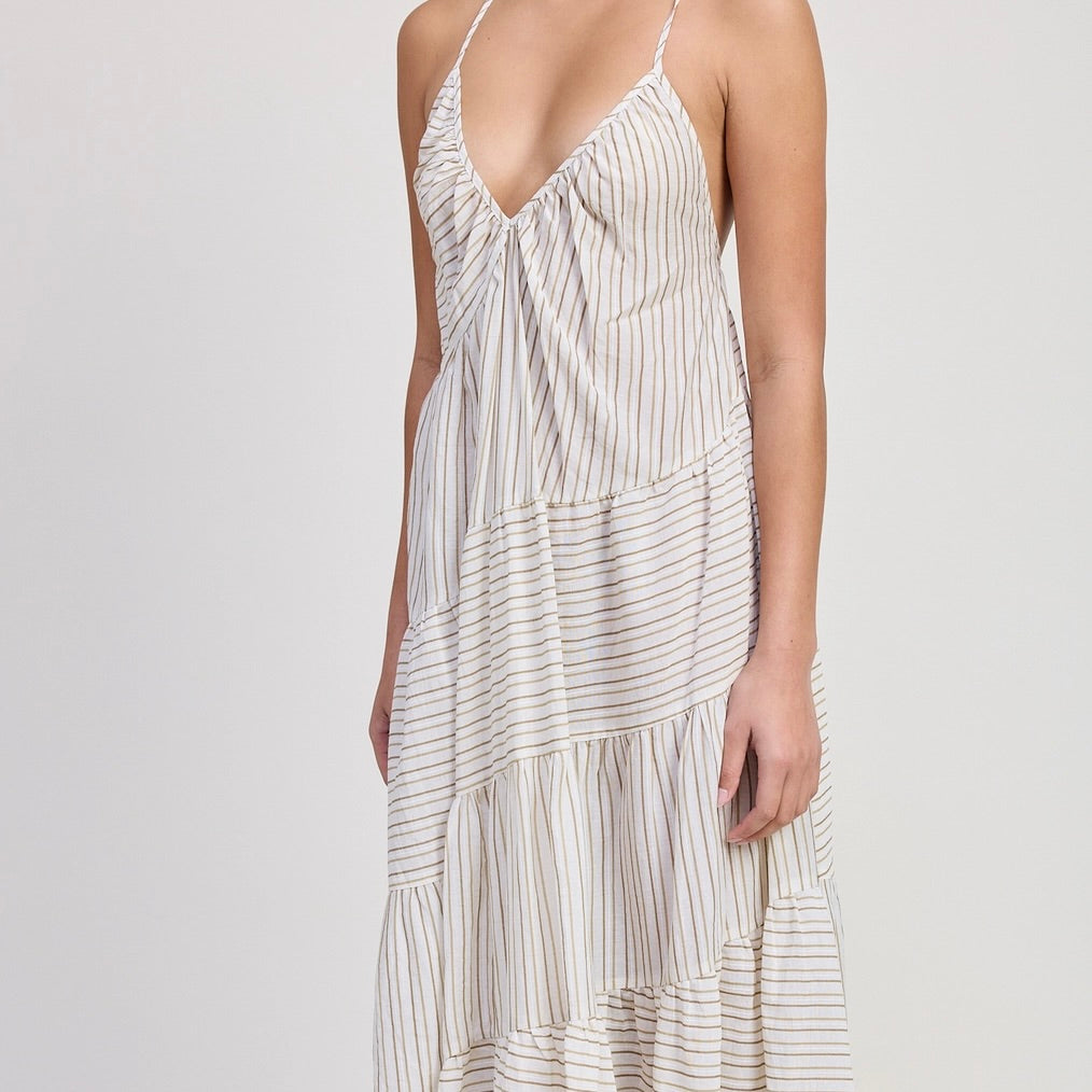 Sicily's Striped Cross Back Maxi