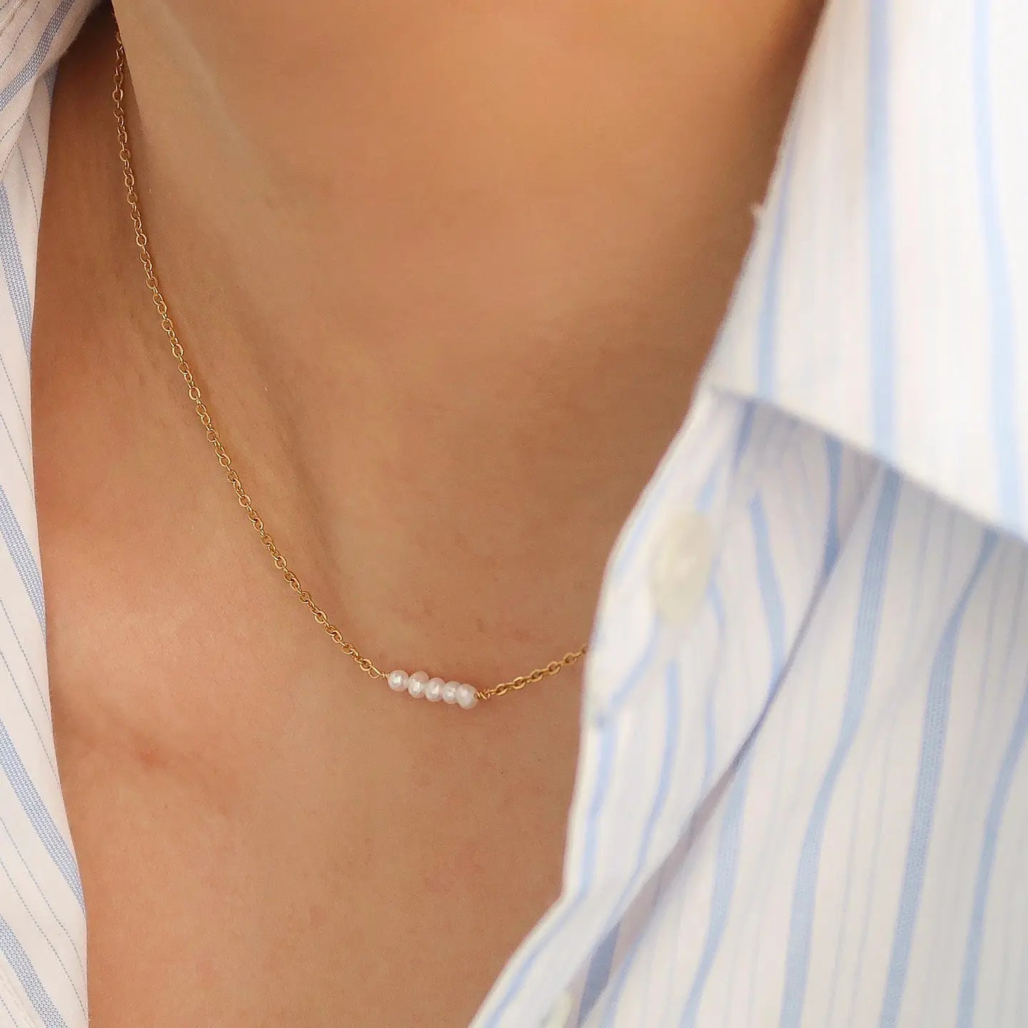 Lauren Single Pearl Choker