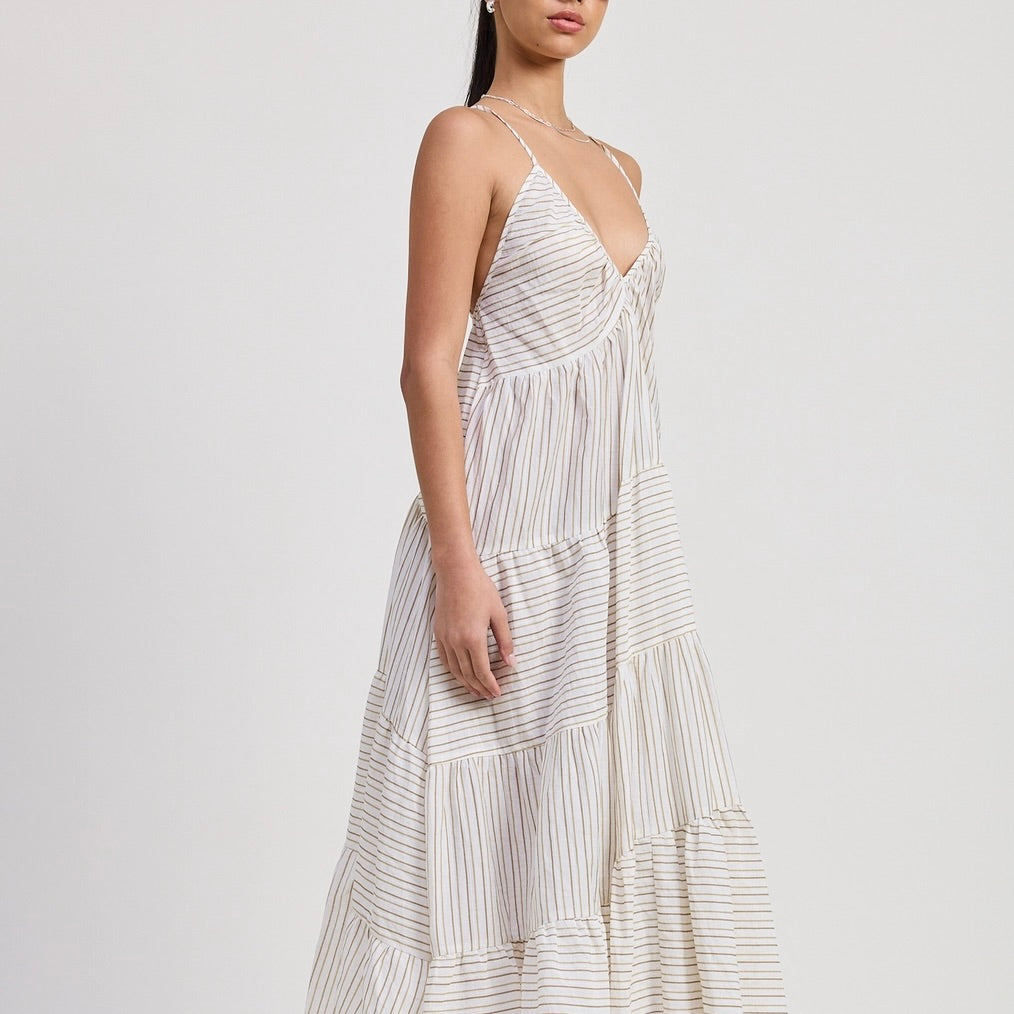 Sicily's Striped Cross Back Maxi