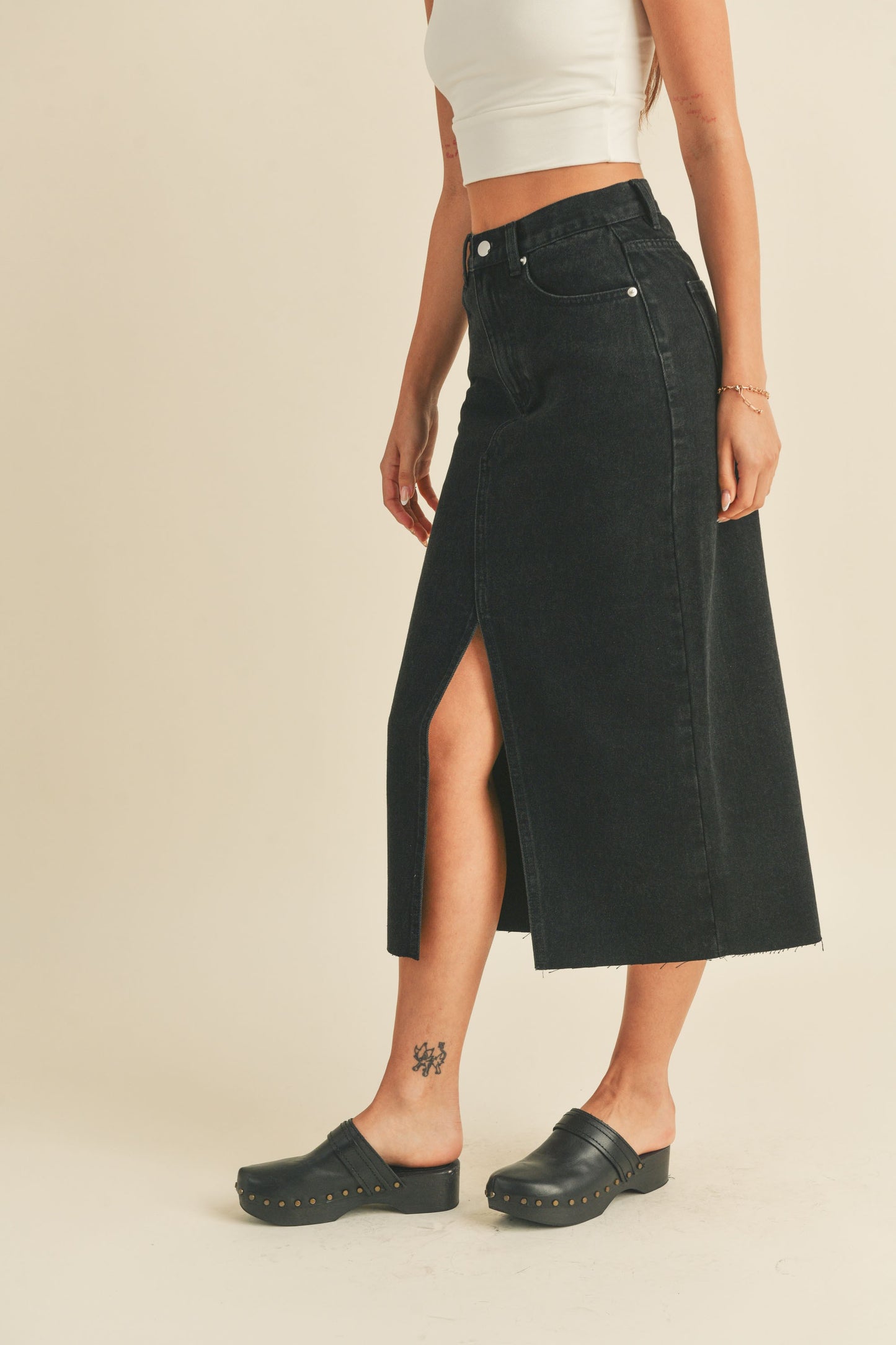 Hailey's Washed Denim Skirt