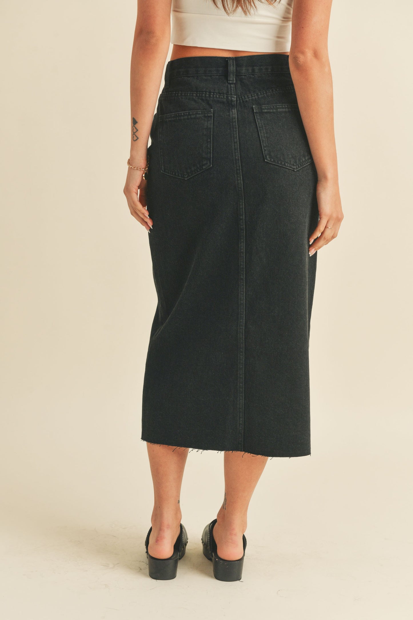 Hailey's Washed Denim Skirt